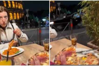 Salieron a un restaurante en Roma y lo que ‘apareció’ en su cena romántica los dejó en shock