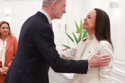 Rey Felipe VI recibió a María Corina Machado en el marco de la investidura de José Antonio Kast en Chile