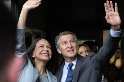 Alberto Núñez Feijóo recibió a María Corina Machado