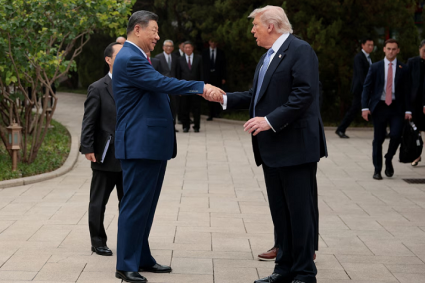 Fotos del segundo día de conversaciones bilaterales entre Donald Trump y Xi Jinping en Beijing