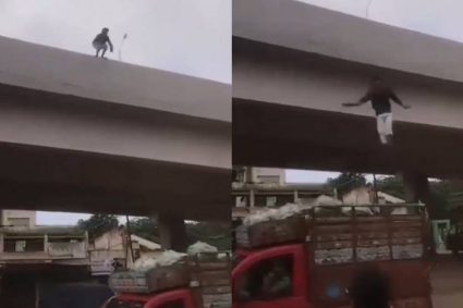 Quiso hacer un video viral lanzándose de un puente a un camión en movimiento y todo terminó en tragedia
