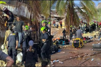 Detectan señales de vida bajo los escombros de un edificio en Caraballeda