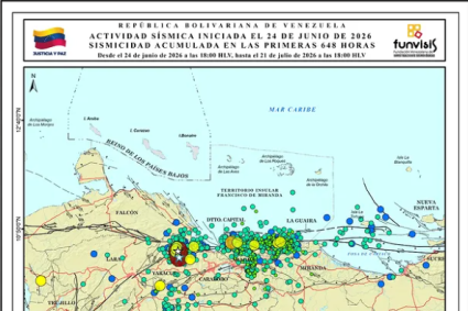 Funvisis reportó un total de 1.445 réplicas registradas en las primeras 648 horas desde el doblete sísmico del 24J